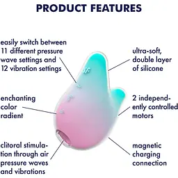 Вакуумний стимулятор Satisfyer MerMaid Vibes Mint/Pink - мініатюра 4