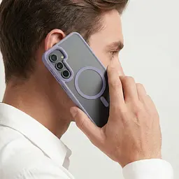Чехол Samsung Galaxy S24 Plus 5G (SM-S926), Unit MagSafe, фиолетовый, прозрачный, магсейф, противоударный, магнитный, панель-накладка с поддержкой MagSafe, с поддержкой беспроводной зарядки, TPU+PC, защита всего корпуса, ударопрочный - мініатюра 5