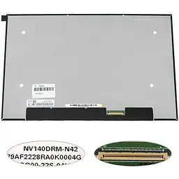 Матриця 14.0" NV140DRM-N42 (2240*1400 40pin(eDP IPS) LED SLIM (без дод. панелі) матова роз'єм праворуч внизу) для ноутбука