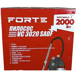 Пилосос Forte VC3020SADF 2000W для сухого та вологого прибирання 30 л (96297) - мініатюра 8