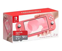 Ігрова консоль Nintendo Switch Lite Coral + Карта пам'яті SanDisk Ultra 512 ГБ - мініатюра 5