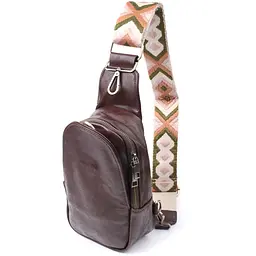 Зручна сумка через плече в модному кольорі з екошкіри Vintage 22794 коричнева - мініатюра 5