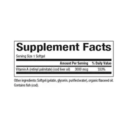Вітаміни Natural Factors Vitamin A 3000 мкг 10000 iu 180 капсул - мініатюра 2