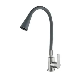 Змішувач для кухні Mixxus DAX-011 REFL.Gray з силіконовим виливом (MI6560)