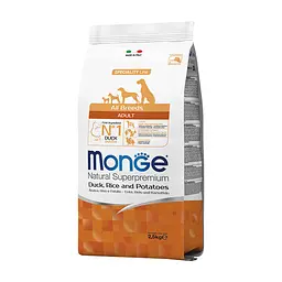 Сухий корм для собак Monge Dog All breeds Adult Duck&Rice зі смаком качки та рису 2.5 кг (8009470011129)