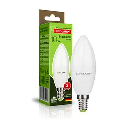 Лампочка Eurolamp LED Лампа EUROLAMP ECO серия "P" CL 10W 900 lm E14 3000K (LED-CL-10143(P)) - мініатюра 2