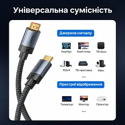Кабель HDMI Vention ALVHF 2.2 16K 60 Гц 1 м сірий (ALVHF) - мініатюра 10