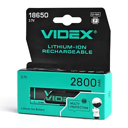 Акумулятор Videx літій-іонний 18650-P (захист) 2800mAh color box/1шт VIDEX (23581-000)