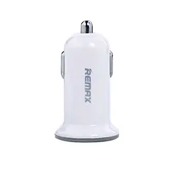 Автомобільний зарядний пристрій Remax Mini USBx2 2.4A/1A White