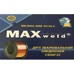 Дріт зварювальний MAXWELD з легованої сталі ER70S-6 d=0,8мм 4кг котушка D200-4