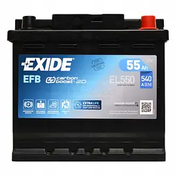 Акумулятор автомобільний EXIDE START-STOP EFB 55A (EL550) - мініатюра 1