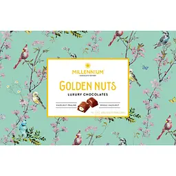 Цукерки Millennium Golden Nut з начинкою та цілими горіхами 145 г