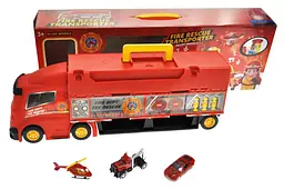 Іграшковий автовоз пожежний паркінг та машинки Fire Rescue Transporter ZH613 - мініатюра 3