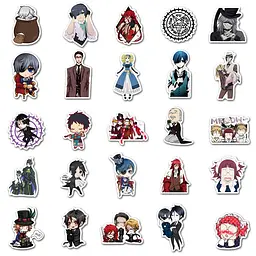 Стікерпак Темний дворецький Набір наклейок GeekLand Black Butler 50 штук - мініатюра 3