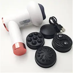Масажер антицелюлітний ручний для тіла 4 насадки на акумуляторі Deep Rollin Massager
