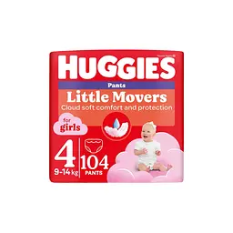 Підгузки Huggies Little Movers/Pants 4 (9-14 кг) M-Pack для дівчаток 104 шт (5029054568095)