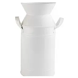 Ваза декоративна Barine Metal Milk Can, M, 24,5 см, білий (2000022076609)