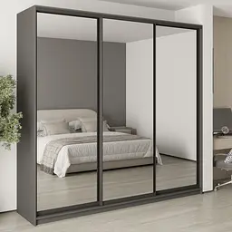 Шафа-купе тридверна MebelStar Комбо BG 3 Дзеркала 250x45x240 см Антрацит (MBS-9795)