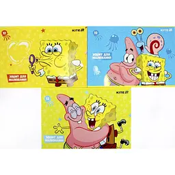 Зошит для малюв. на скобі 12/100 А4 "SpongeBob SquarePants"лак+УФ№SB26-241/Kite/