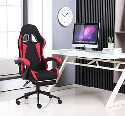 Геймерське крісло GT Racer чорне з червоним (X-2324 Fabric Black/Red) - мініатюра 5