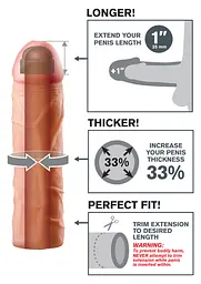 Насадка для пеніса Pipedream Perfect Extension Flesh 17.5 см тілесний - мініатюра 7