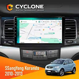 Штатна магнітола SsangYong Korando, Actyon 2010-2013 Cyclone C9-013 4x64 DSP 4G Cyclone (НФ-00007125)