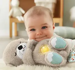 Плюшева іграшка - нічник Видрочка Soothe Snuggle Otter · Іграшка для дитини Казкові сни з музикою, підсвічуванням, диханням - мініатюра 3