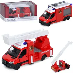 Пожежна машина металева інерційна двері гума 1:48 (KT5478W)
