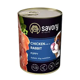 Вологий корм Savory Puppy Chicken&Rabbit для цуценят курка з кроликом 400 г