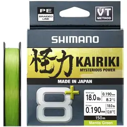 Шнур Shimano Kairiki 8+ 150 м Mantis Green 0.19 мм 18/lb/12.8kg