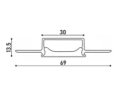 LED профіль врізний гнучкий з розсіювачем PC 3 м Kloodi KLPB6930TR 3 - мініатюра 4