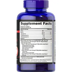 Жирні кислоти Puritan's Pride Triple Omega 3-6-9 Fish Flax Borage Oils Maximum Strength 120 капсул - мініатюра 2