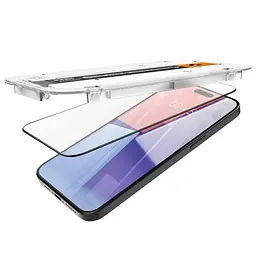 Захисне скло Spigen EZ FIT GLAS.tR Black для iPhone 15 Pro (2 шт.) (AGL06893) - мініатюра 4
