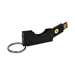 Захисний алюмінієвий чохол для ключа YubiKey 5 / 5C / Security Key NFC з брелком, Чорний, 1 шт - мініатюра 3