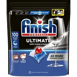 Набір Finish: сіль для посудомийних машин Finish 4 кг + капсули для посудомийних машин Finish Ultimate All in 1 100 шт. - мініатюра 3