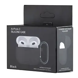 Чохол Silicone Case 1,2mm for AirPods 3 чорний - мініатюра 2