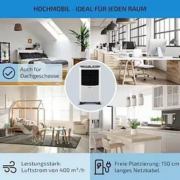 Мобільний кондиціонер-вентилятор OneConcept MCH-2 3в1 (10029741) - мініатюра 5