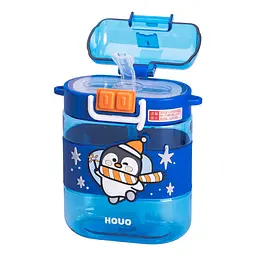 Дитяча пляшка для води Dodo Penguin 560 мл з ремінцем, синій Yiwu HP-14-36BL - мініатюра 5