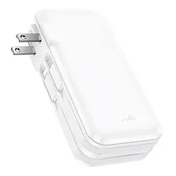 Акумулятор зовнішній Hoco J126 Travel 22.5 W з вбудованим кабелем (US/EU) 10000 mAh білий - мініатюра 2
