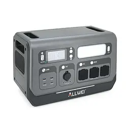 Портативна зарядна станція ALLWEI SGR-PPS2400-2PRO, 2400W/2048Wh LiFePO₄, MPPT 500W max ХТ60/12 – 60 В/10 А, 2xDC5521-12V-12A, CarPort-12V-12A 2xUSB-A-18W, 2xUSB-C-100W, Wi-Fi, charge 1.5 h, 465x260x295 мм, 23.5 кг
