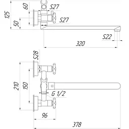 Змішувач для ванни Globus Lux DUKAT SD4-208 - мініатюра 5