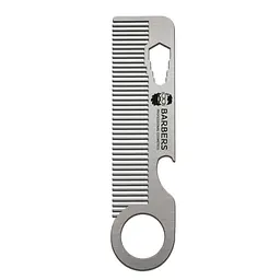 Гребінець для бороди та волосся Barbers Metal Comb металевий - мініатюра 2