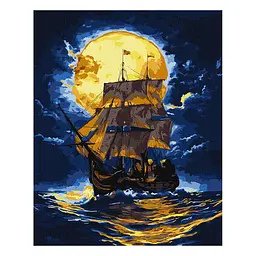 Набір для розпису по номерах Там де небо зустрічає море з фарбами металiк extra 40х50см