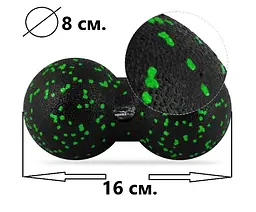 Набір для масажу та йоги PowerPlay PP_4093 EPP (3 м'ячики + валик масажер 15*5,3 см) Green + гумка 5,5 кг (PP_4093_Green) - мініатюра 7