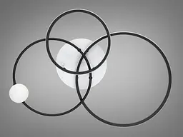 Стельова люстра LED Diasha MX2987-3L WH+BK Rings, 55W, біло-чорний, сучасний стиль для коридору, спальні, вітальні - мініатюра 4