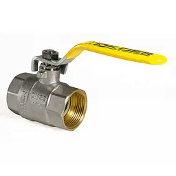 Кран кульовий Koer KR.214.G - 1 1/4" FF Ггв Yellow, ручка "важіль" жовта KR0115 - мініатюра 3