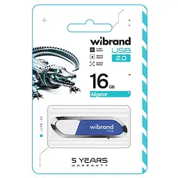 Флеш-накопичувач Wibrand USB 2.0 Aligator 16Gb блакитний - мініатюра 2