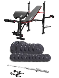 Набір Elitum Titan 68кг з лавою HS-1055 Pro, штангою та гантелями