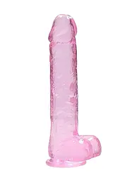 Фалоімітатор Realrock Crystal Clear 9" 22 см рожевий - мініатюра 4