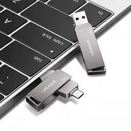 Флешка Usams Type-C OTG USB 3.0 Rotatable High Speed Flash Drive 128 GB (US-ZB201) - мініатюра 3